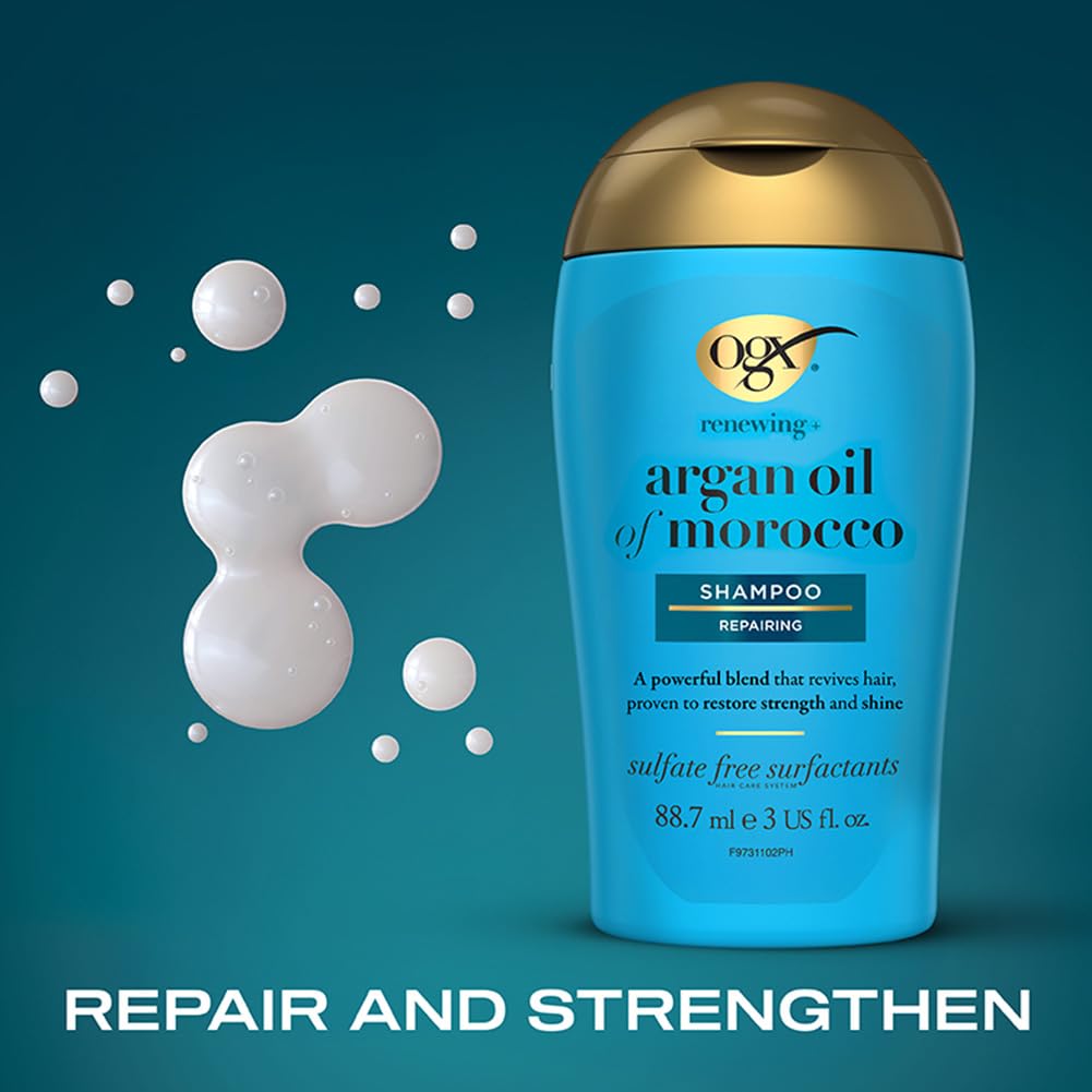 OGX Argan Oil of Morocco Sulfate Free Shampoo for Dry Hair, 385ml (Pack of 3)