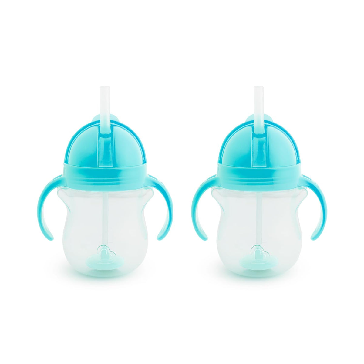 Munchkin Click Lock Tip & Sip Straw Cup Set| Baby & Toddler Sippy Cups with Straw| BPA Free Non Spill Cup| Dishwasher Safe Baby Straw Cup| Weighted Straw Childrens Cups| 7oz/207ml| 2 Pack| Pink/Purple