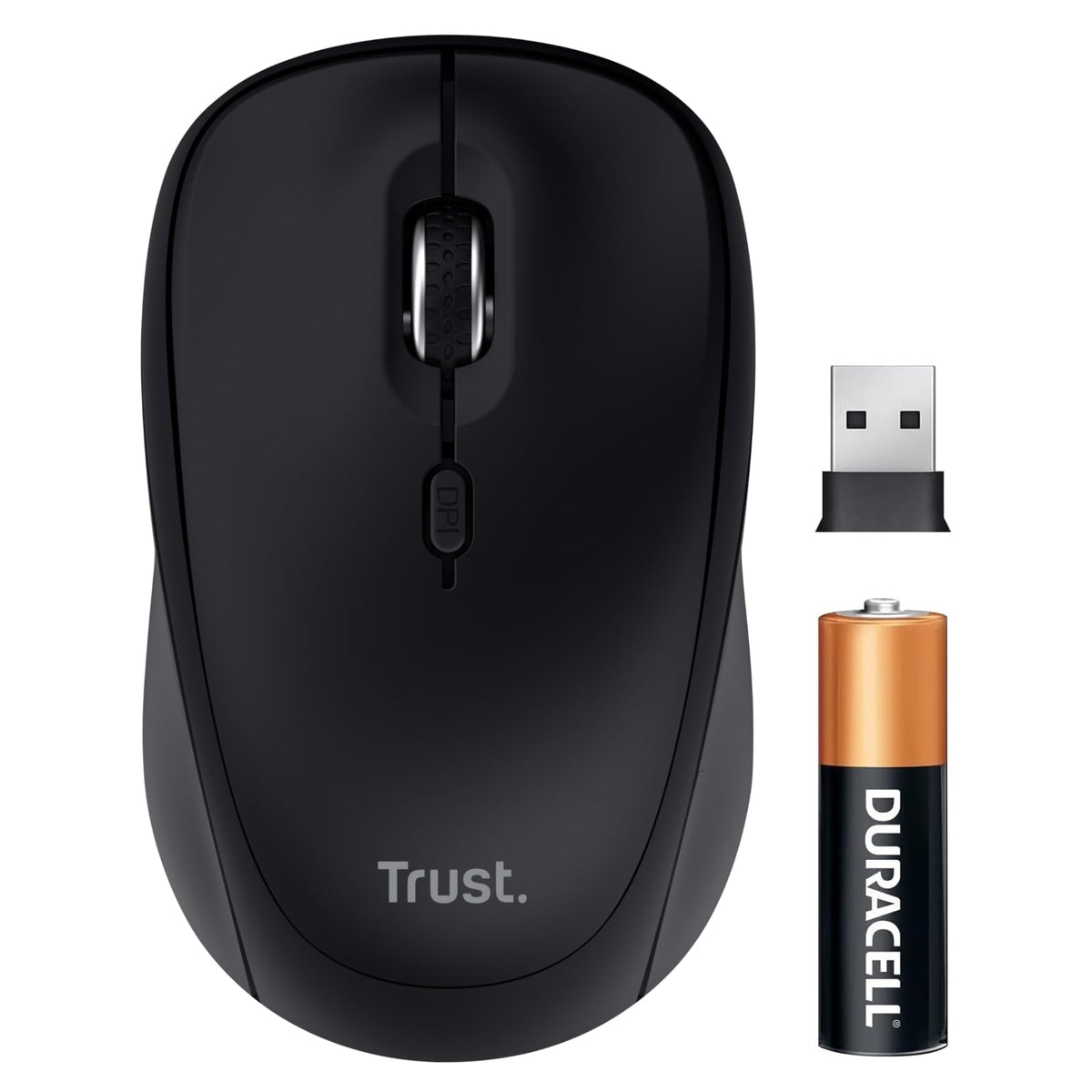 Trust Yvi FX Wireless Mouse with LED Illumination, USB Micro Receiver, RF 2.4 GHz, 800/1600 DPI, Ambidextrous, 8 m Range, Computer Mouse for Laptop, PC and Mac - Pink