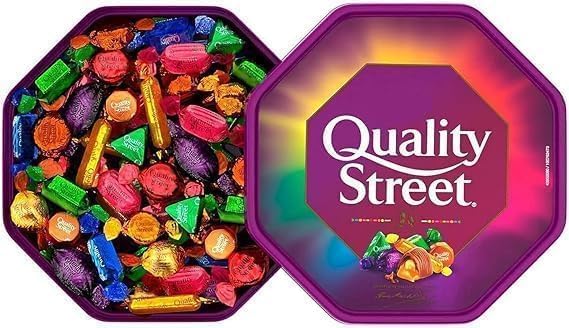 Chocolate Tubs ASSORTED PACK 1 EACH Of Roses 550g, Quality Street 550g Sharing Tub Perfect For Christmas