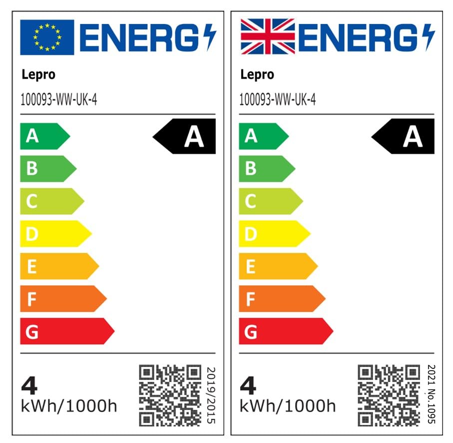 Lepro Bayonet Light Bulb A-Rated, 3.8W = 60W, 806lm, Warm White, Pack of 2