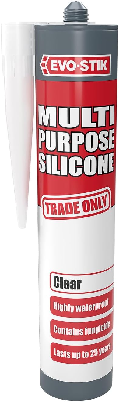 EVO-STIK Multipurpose Silicone Sealant Clear - Waterproof - Mould Resistant