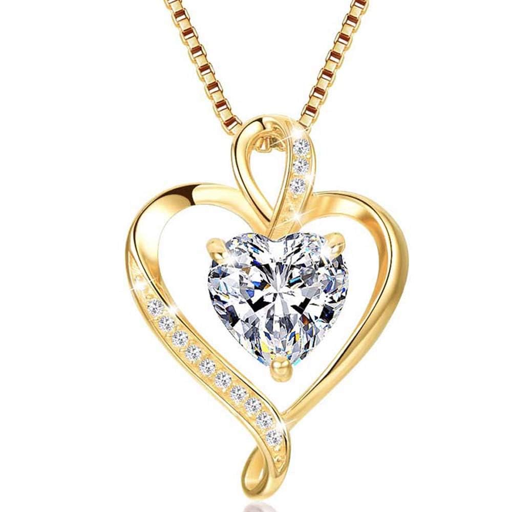 LAVUMO Heart Necklace for Women 925 Sterling Silver Love Pendant Jewellery