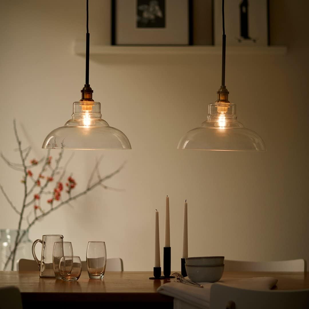 Amazon Basics LED E27 Edison Screw Bulb, 7W (Equivalent to 60W), Clear Filament, Warm White, Non Dimmable - Pack of 6
