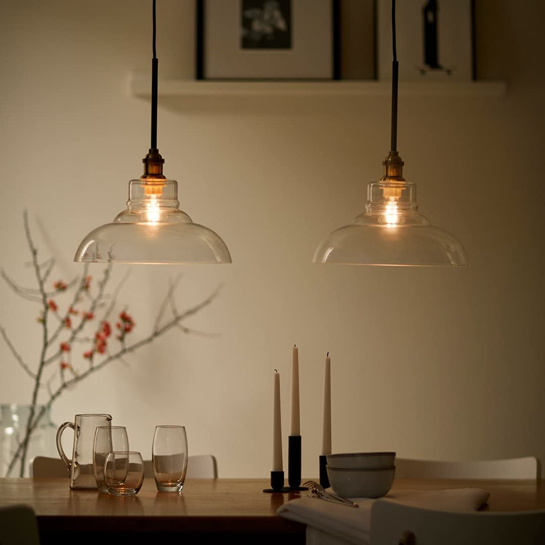 Amazon Basics LED E27 Edison Screw Bulb, 7W (Equivalent to 60W), Clear Filament, Warm White, Non Dimmable - Pack of 6