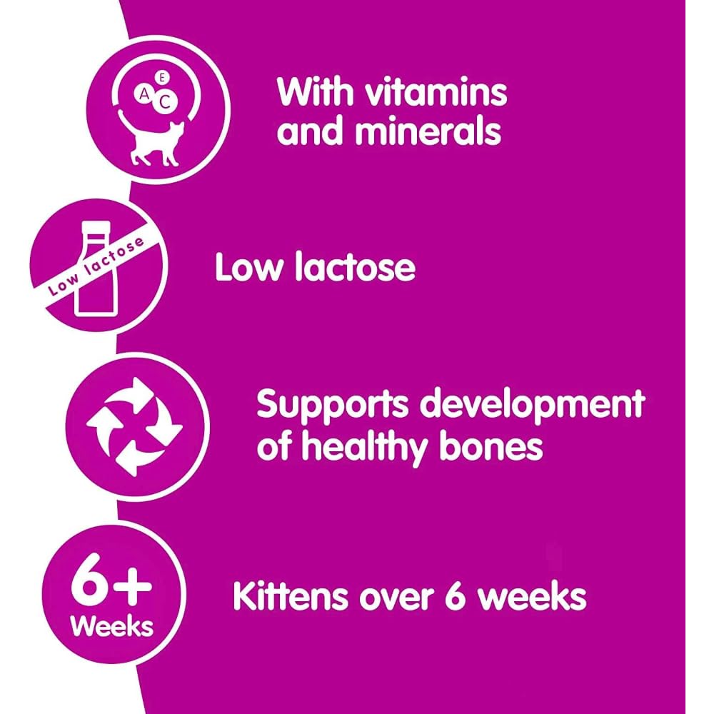 Whiskas Cat Milk 15 x 200 ml bottles, Complementary Cat Food for Kittens over aged 6 weeks