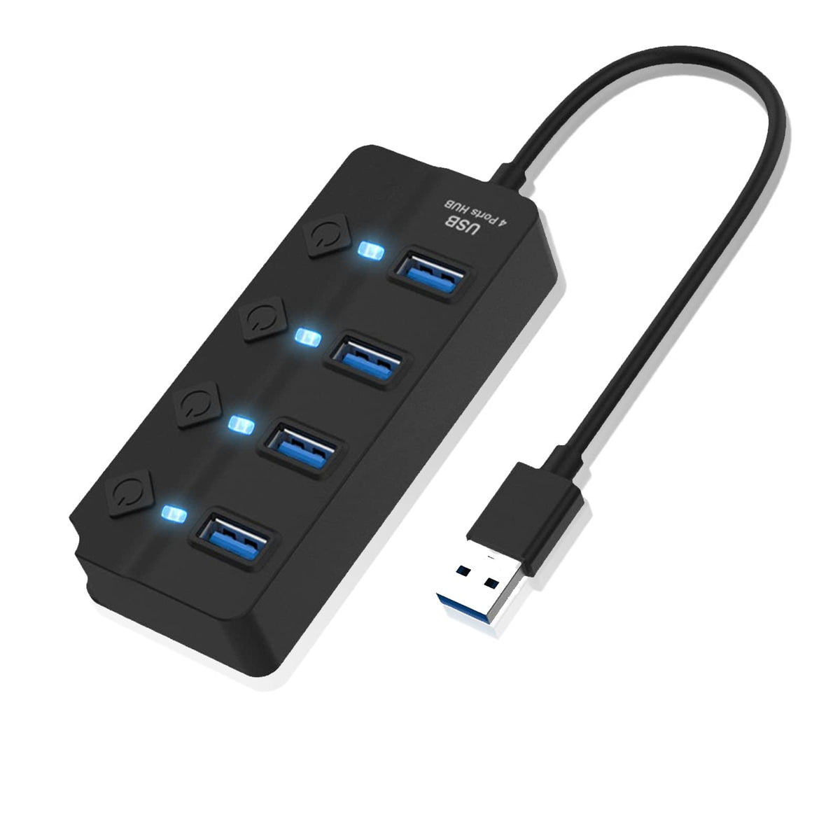 USB Expander Hub Splitter 4 Ports Adapter Dock Cord Ultra-Slim,Multi USB Cable Lead for PC,Laptop,NoteBook,MacBook,Desktop,ChromeBook,Surface Pro,Flash Drives,Mobile HDD Under £4