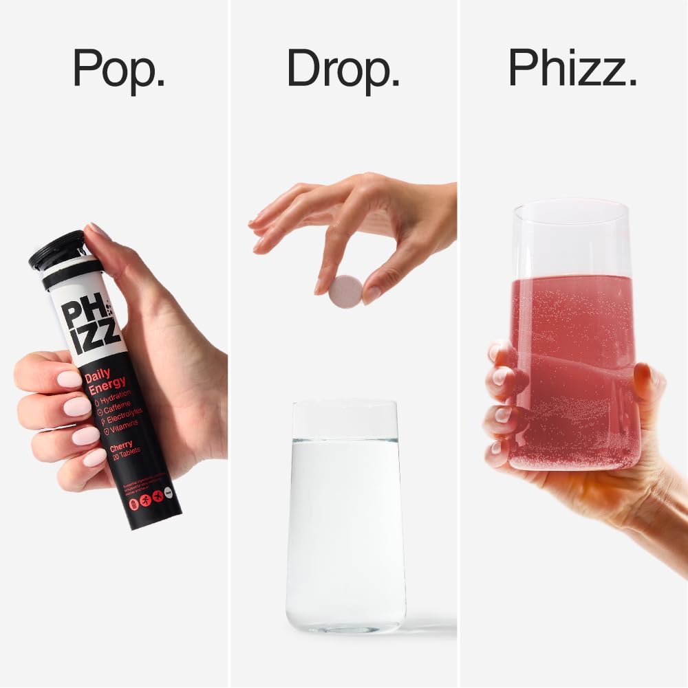 Phizz Electrolytes, Multivitamin & Hydration Tablets - 60 Effervescent Rehydration Electrolyte Tablets - 18 Vitamins & Minerals, Vitamin C, Vegan, Vegetarian & Low Calorie (Lemon, 60 Tablet)