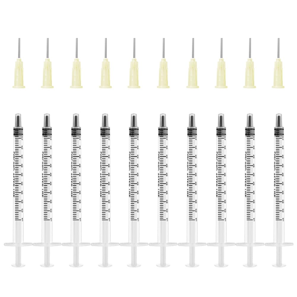 OFFCUP Plastic Syringes, 8pcs No Needle Syringe, 10ml Liquid Measuring Syringe with Luer Slip Tip for Refilling and Measuring Liquids, Scientific Labs Experiment, Feeding Pets (No Needle)
