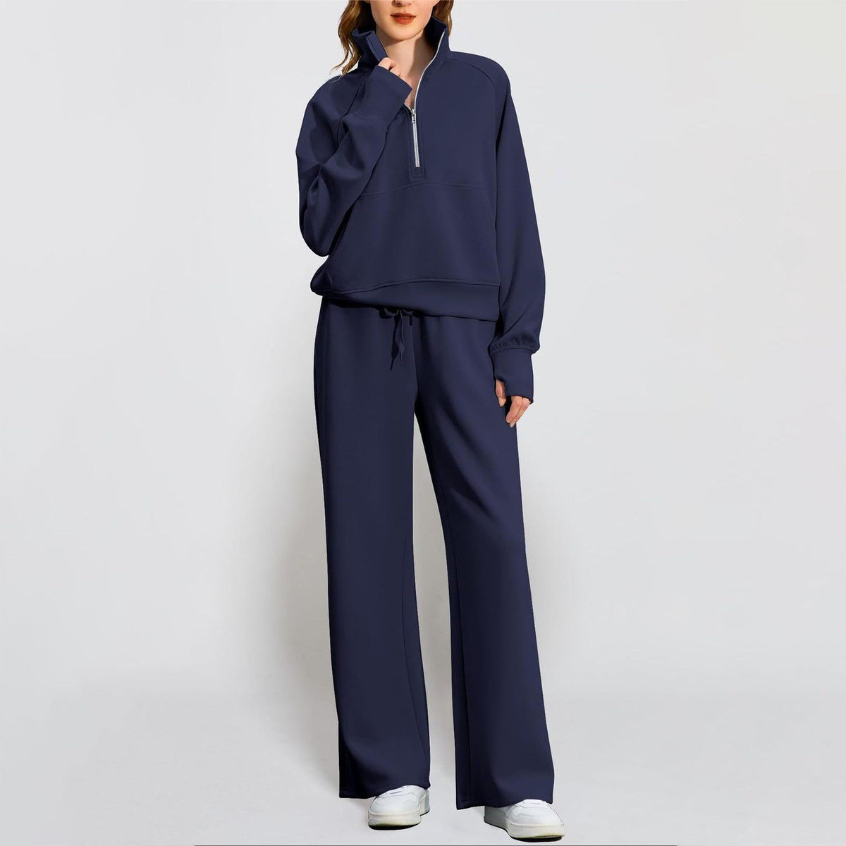 Lounge Wear Sets For Women Uk Women'S Fashion Tracksuit Full Set Comfort Long Sleeve Activewear Fall Outfits Gym Set 2 Piece Ladies Sweatshirts Sweatpants Zip Coat Tops Trousers Sets Clothing