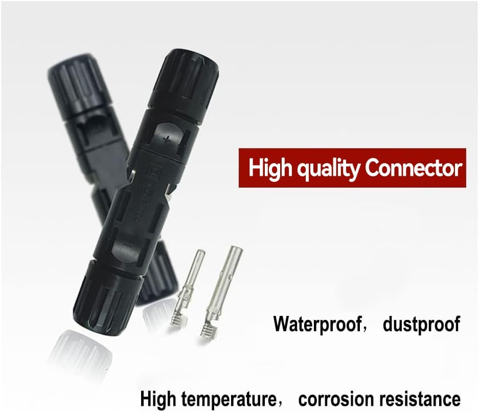 Solar Panel Extension Cable -1M/2M/3M/5M/10M/20M/30M 10AWG(6mm²/4mm²)，Harness Wiring Wire Adapter with Connector，Tinned Copper Electrical Wire Cable- Red+Black (4mm²3M)