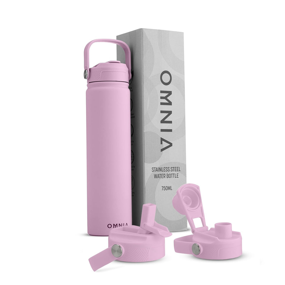 Vacuum Insulated Stainless Steel Water Bottle, 2 Lids (Straw & Spout) Leakproof, BPA-Free, Reusable Flask Ideal for Travel and Outdoors (Gradient Purple - 750 ml)