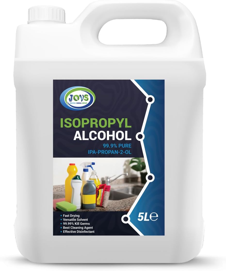 Isopropyl Alcohol 99.9% Pure | Lab Grade IPA | Isopropanol 4x 5L | Rubbing Alcohol for Cleaning and Disinfecting | Solvent for Electronics, Windows, Glass, Appliances, and More