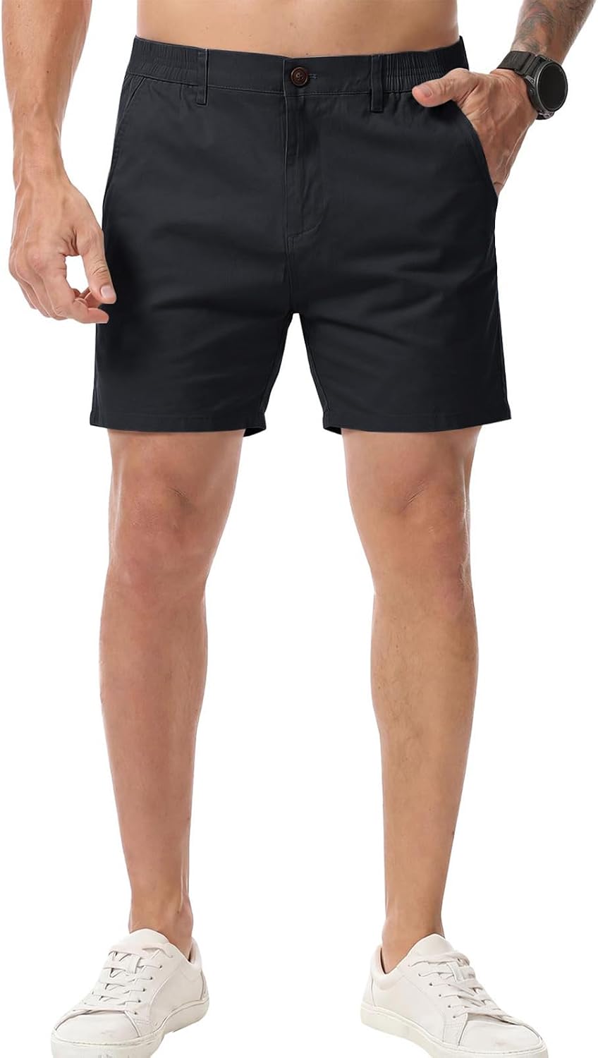 Men’s 7”/ 9” Chino Shorts Casual Elasticated Waist with 4 Pockets