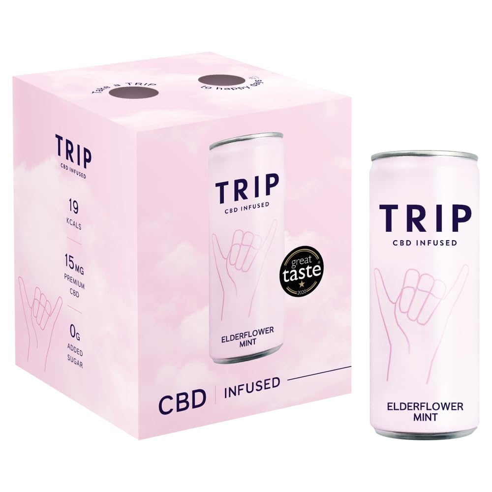 TRIP Sparkling Drink, Low Calorie, Vegan, Peach Ginger, 12 pack