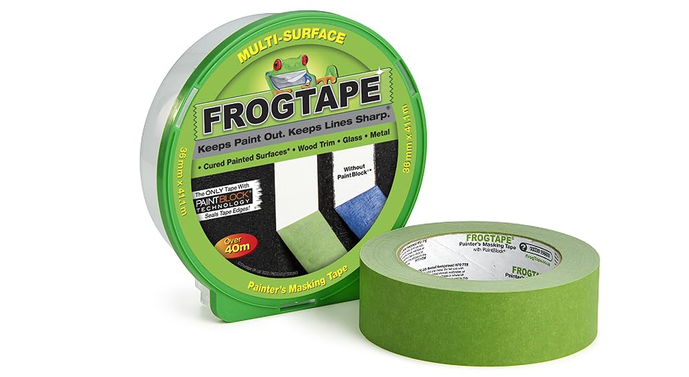 Frog Tape Green Multi Surface Painters Masking Tape, Indoor Painting and Decorating For Sharp Lines and No Paint Bleed 24mm x 55m