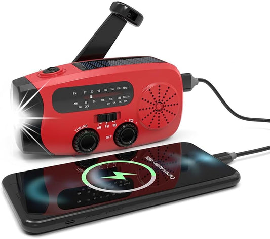 Wind Up Radio, Solar Emergency Radio, Portable Hand Crank Radio Torch