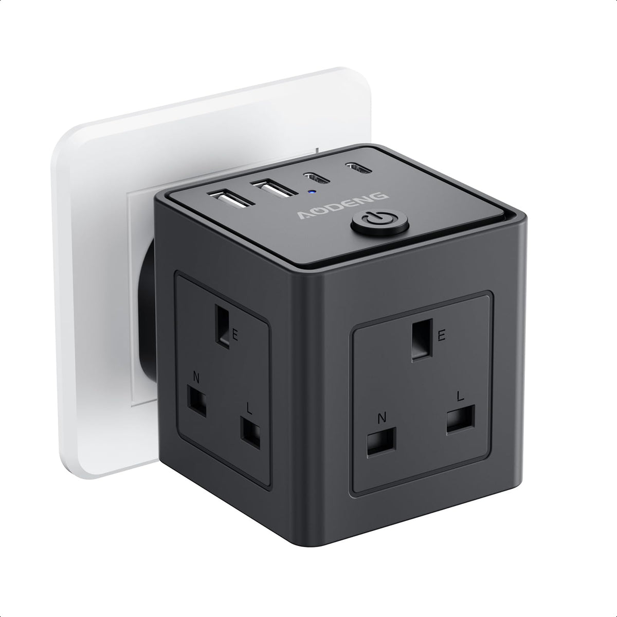Plug Extension Socket with 4 USB, 3 Way Multi Plug Adapter UK, USB Wall Plug Charger, 3 Pin Plug Expander for Home, Office, University Essentials
