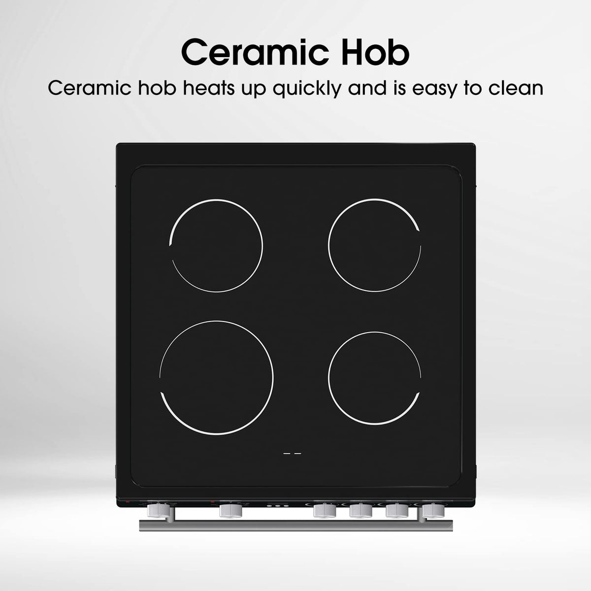 Hisense HDUKC60W 60cm Electric Cooker with Ceramic Hob-White, A Rated Double Oven 50L/80L [Energy Class A]