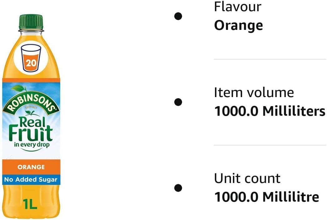Robinsons Fruit Squash - Low Calorie - Double Strength - Orange 1.75 Litre