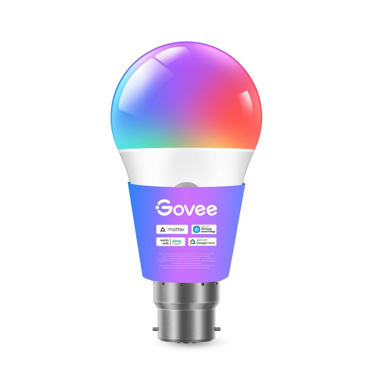 Govee RGBWW B22 Smart Bulb, 800LM, Music Sync, 54 Scenes, 2 Packs