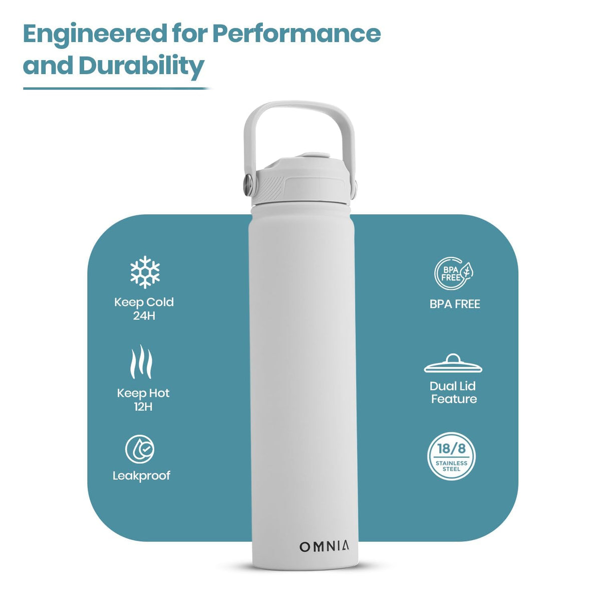 Vacuum Insulated Stainless Steel Water Bottle, 2 Lids (Straw & Spout) Leakproof, BPA-Free, Reusable Flask Ideal for Travel and Outdoors (Gradient Purple - 750 ml)