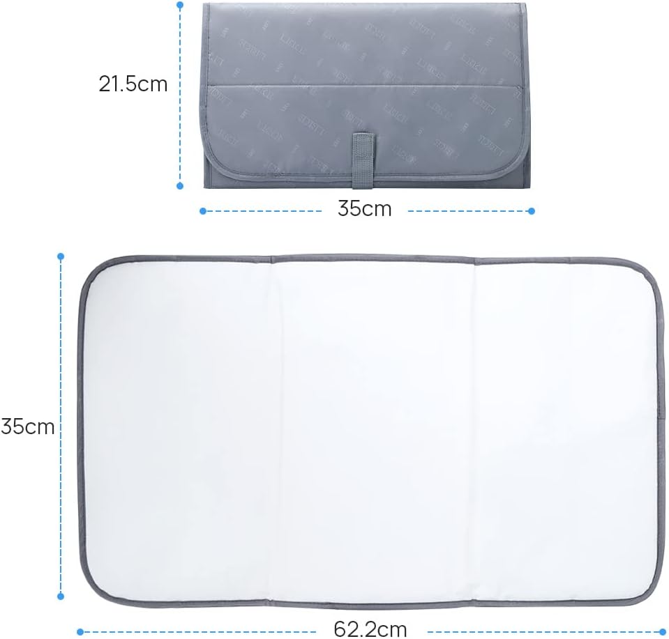 Lekebaby Foldable Travel Changing Mat Portable Baby Change Mat, Grey