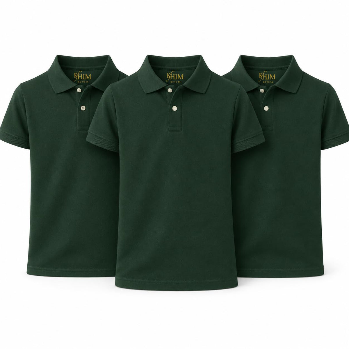 KHIM Unisex Polo Short Sleeve Polycotton Boys Girls School Uniform Plain Half Sleeve Shirts Sports Wear Indoor Outdoor