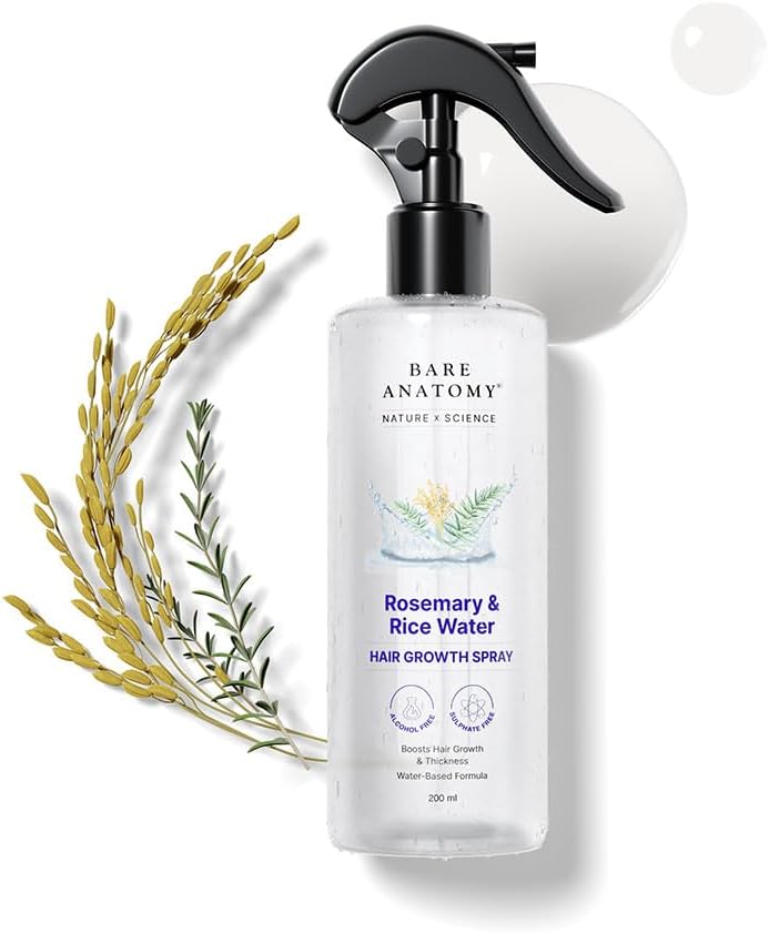 Bare Anatomy Rosemary & Rice Water Growth Spray | All Hair Types | 200ml