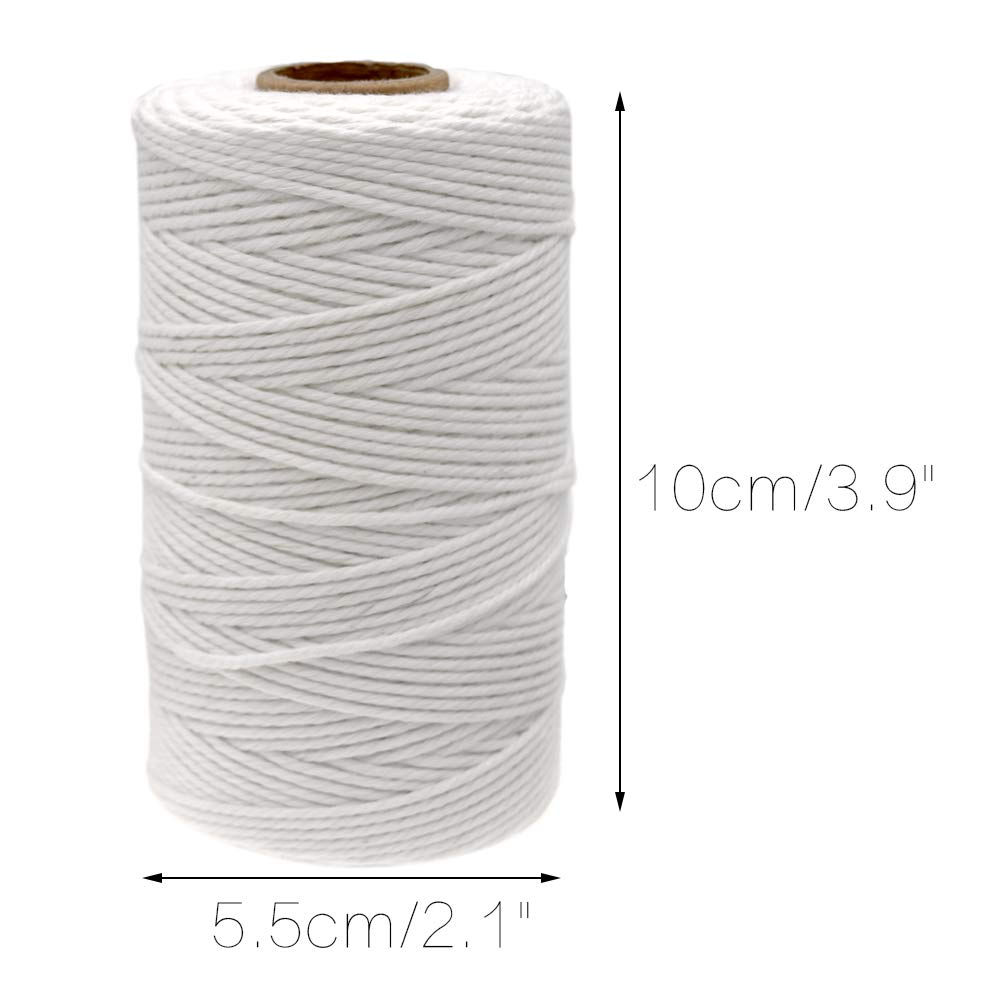 jijAcraft 4MM White Macrame Cord: 100M Cotton String Twine for Crafts