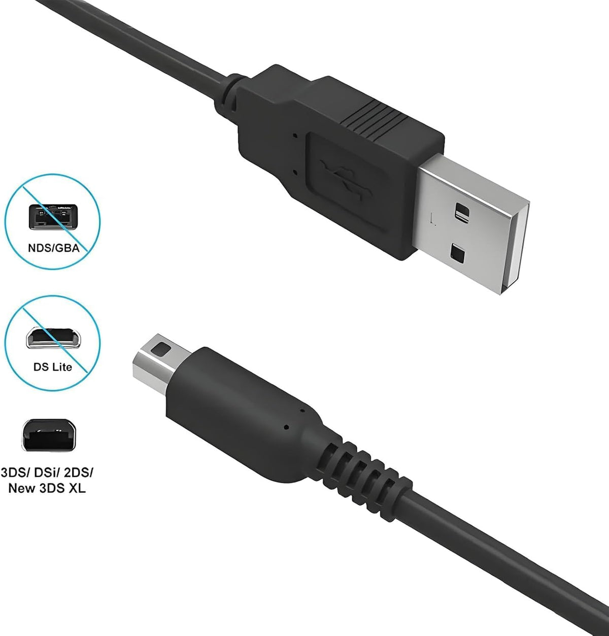 Nintendo DSi/DSi XL / 3DS / 3DS XL USB Power Charging/Charger Cable