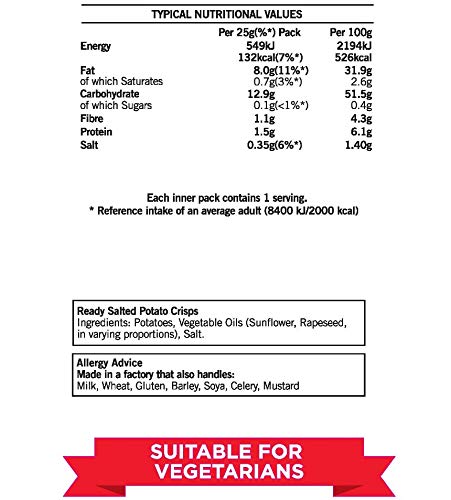 Walkers Baked Snacks Sea Salt 6 x 22g