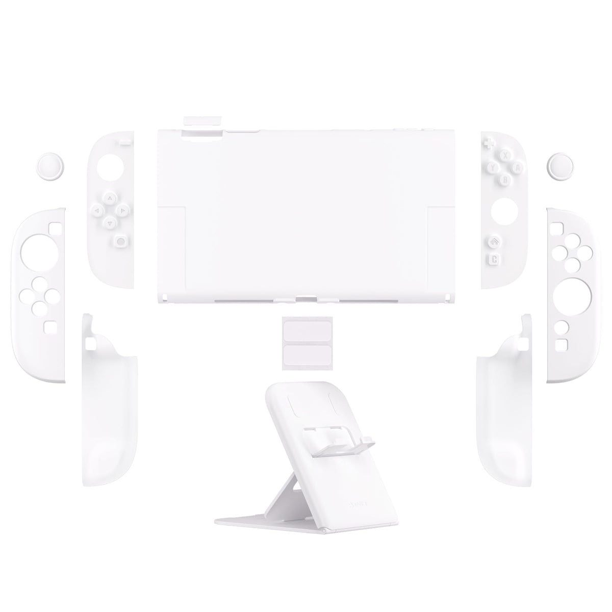 PlayVital Solid Color Series Protective Case for Nintendo Switch 2, Anti-Scratches Hard Shell Dockable Grip Cover with Extra Foldable Stand & Thumb Grips for Nintendo Switch 2 - Cherry Blossoms Pink