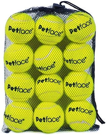 Petface Super Tennis Balls For Dogs, Throw and Fetch, Outdoor Exercise (Pack of 12)