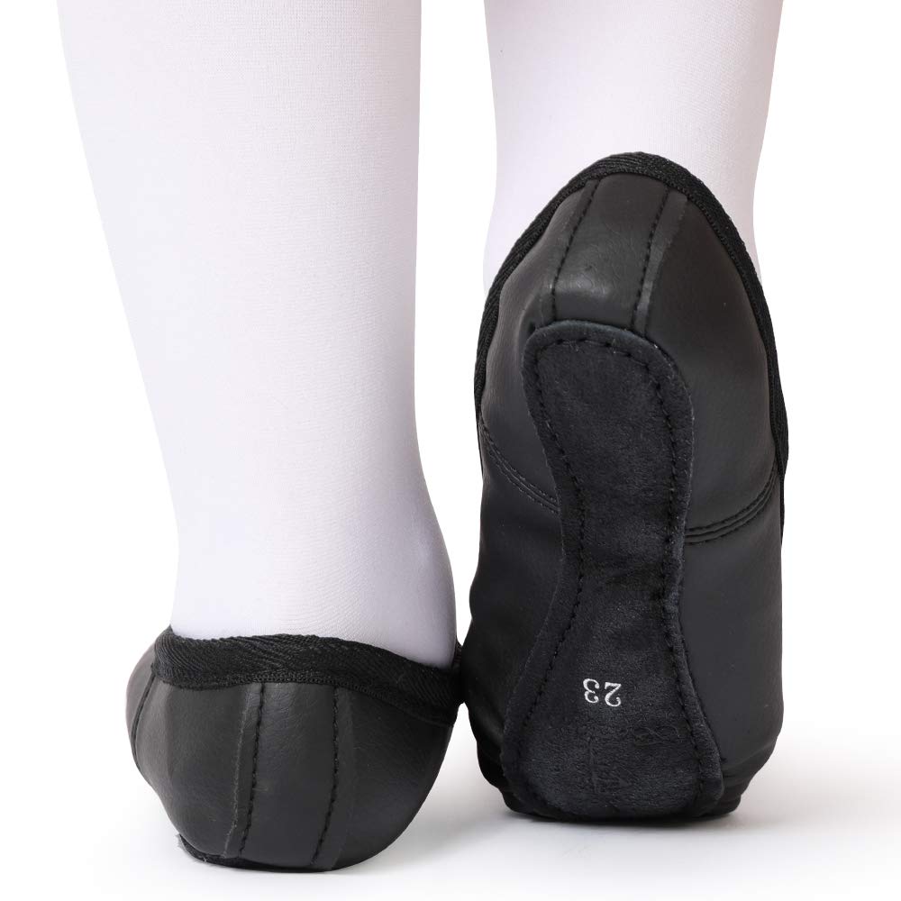 Bezioner Ballet Shoes Leather Ballet Flats Full Sole Dance Slippers for Girls Toddlers Women