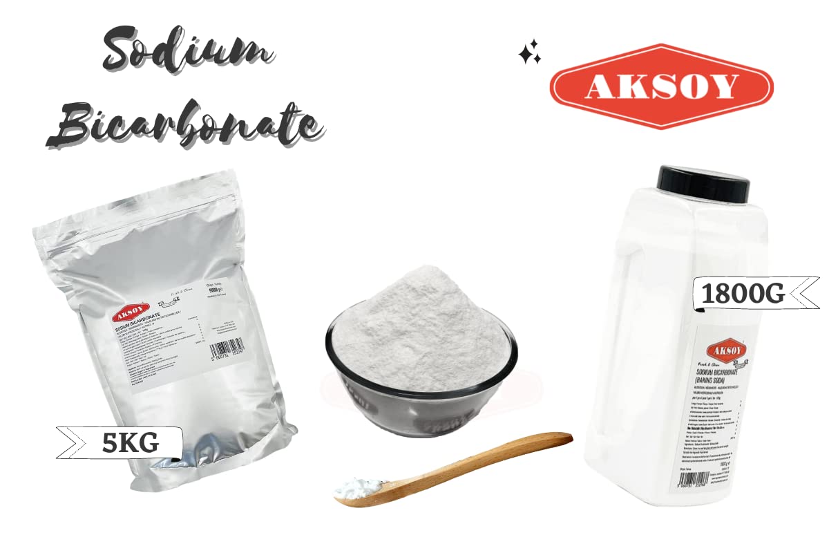 Aksoy Baking Soda 1.8KG Jar || Pure Sodium Bicarbonate Powder, Highest Purity, Food Grade – Versatile Baking Soda for Cooking, Baking, Cleaning, Deodorizing & More!