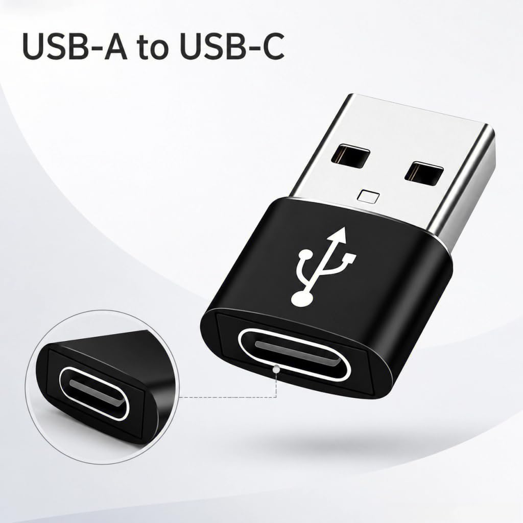 USB C to USB Adaptor, USB to USB C Adapter 2Pack, Type C Female to A Male Charger Cable Converter Compatible with Notebook, Tablet, Smartphone, iPad 10 Air 4 5,Apple 15 14 13 12 Pro Max (Red)