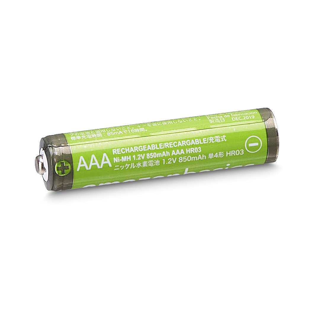 Amazon Basics 8-Pack Rechargeable AAA NiMH High-Capacity Batteries, 850 mAh, 1.2V, Recharge up to 500x Times, Pre-Charged