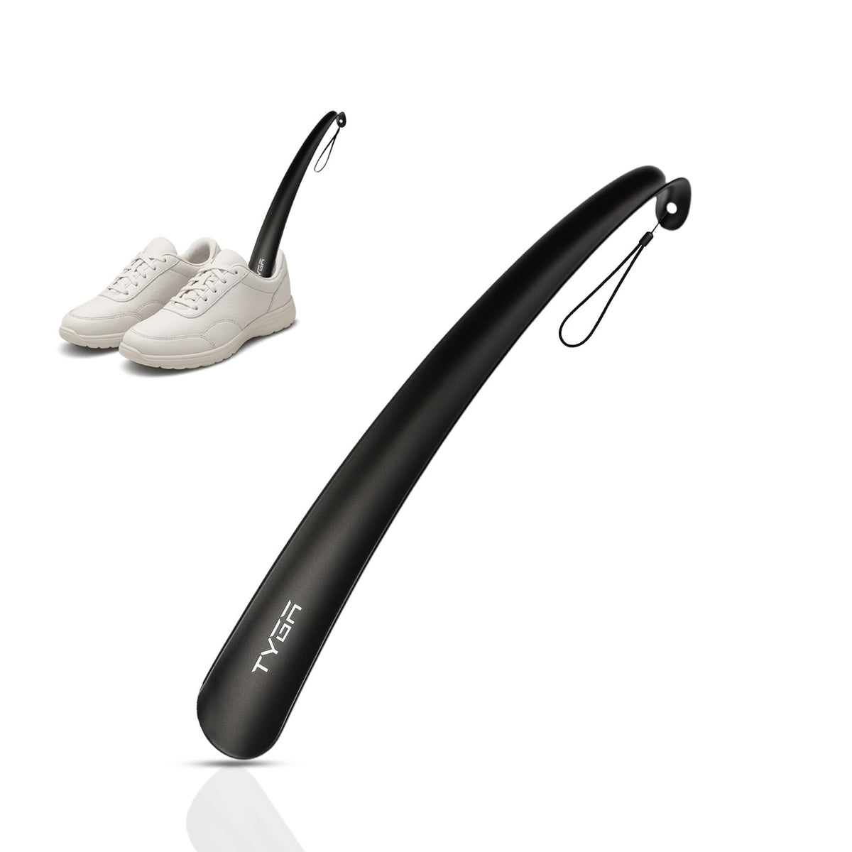 TYGA Shoe Horn Long Handled 43cm Long Shoe Horn-Plastic Shoehorn for Men, Women with Comfort Grip Long Shoe Horns-Flexible Extra Long Shoe Horn for Elderly