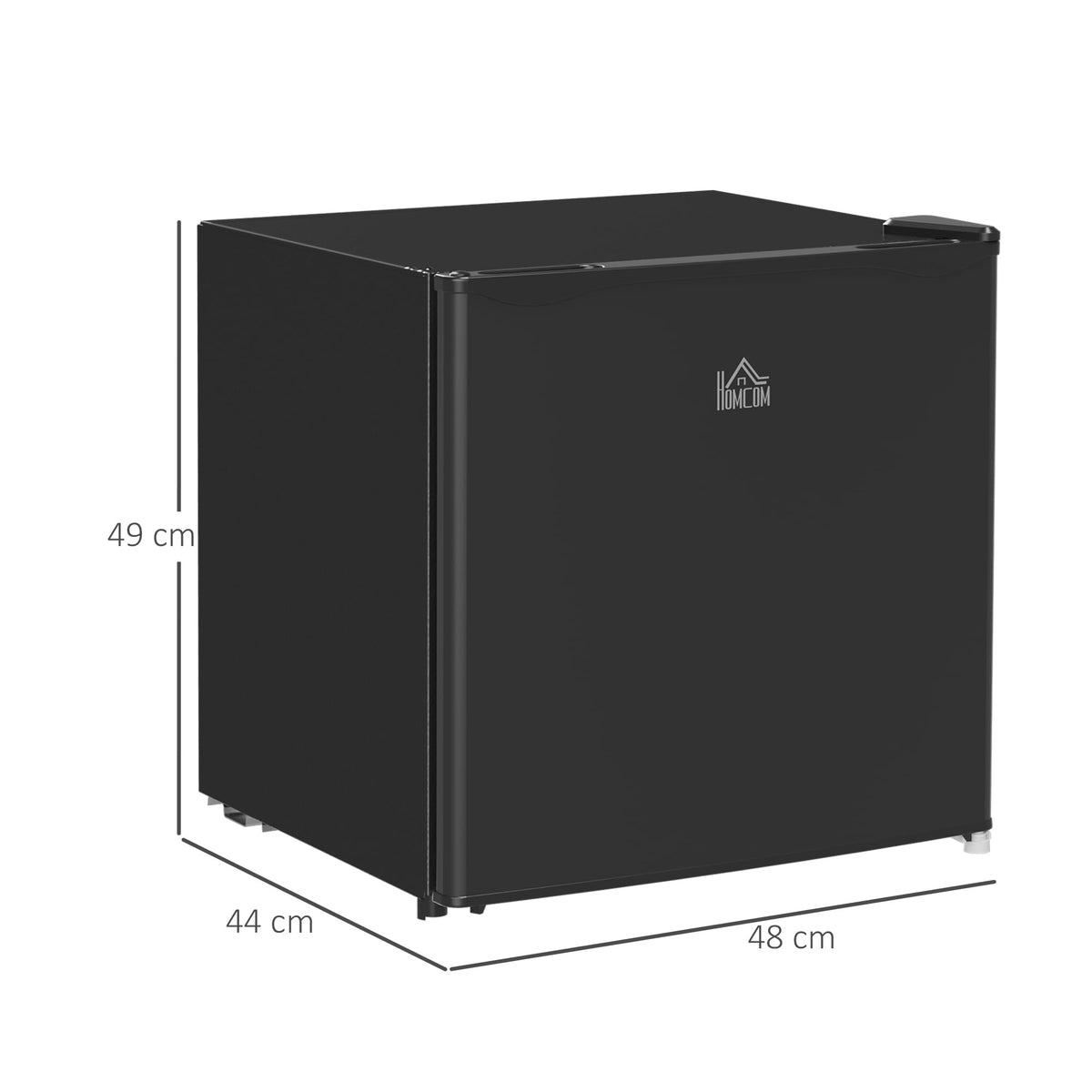 HOMCOM 46L Table Top Mini Fridge with Ice Box, Reversible Door, Cream