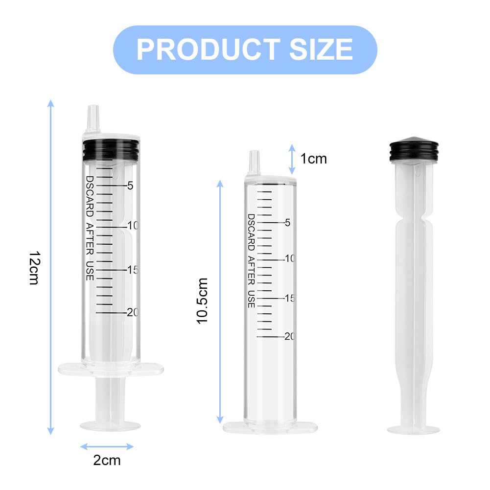 OFFCUP Plastic Syringes, 8pcs No Needle Syringe, 10ml Liquid Measuring Syringe with Luer Slip Tip for Refilling and Measuring Liquids, Scientific Labs Experiment, Feeding Pets (No Needle)