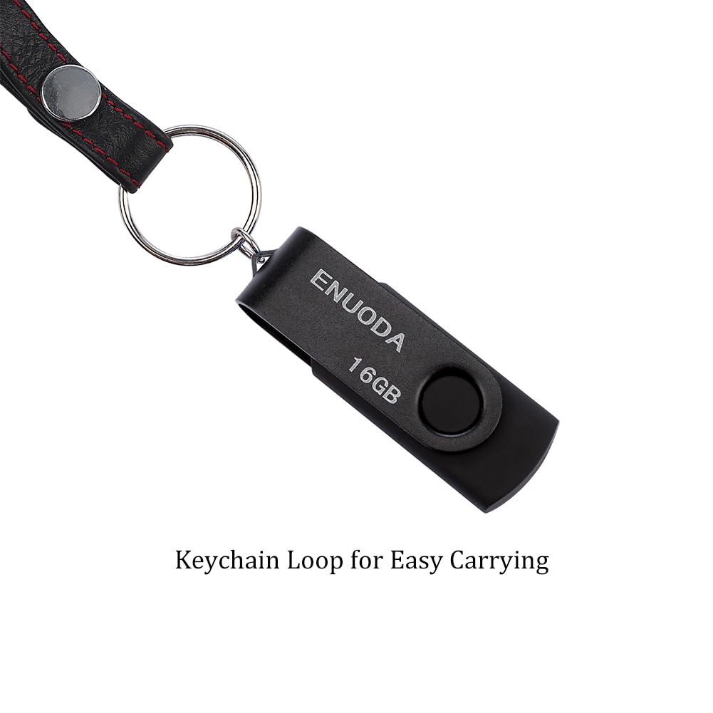 ENUODA Memory Stick 128GB USB 2.0 Flash Drives Swivel Design Storage Thumb Drive Pen Drive (Black)