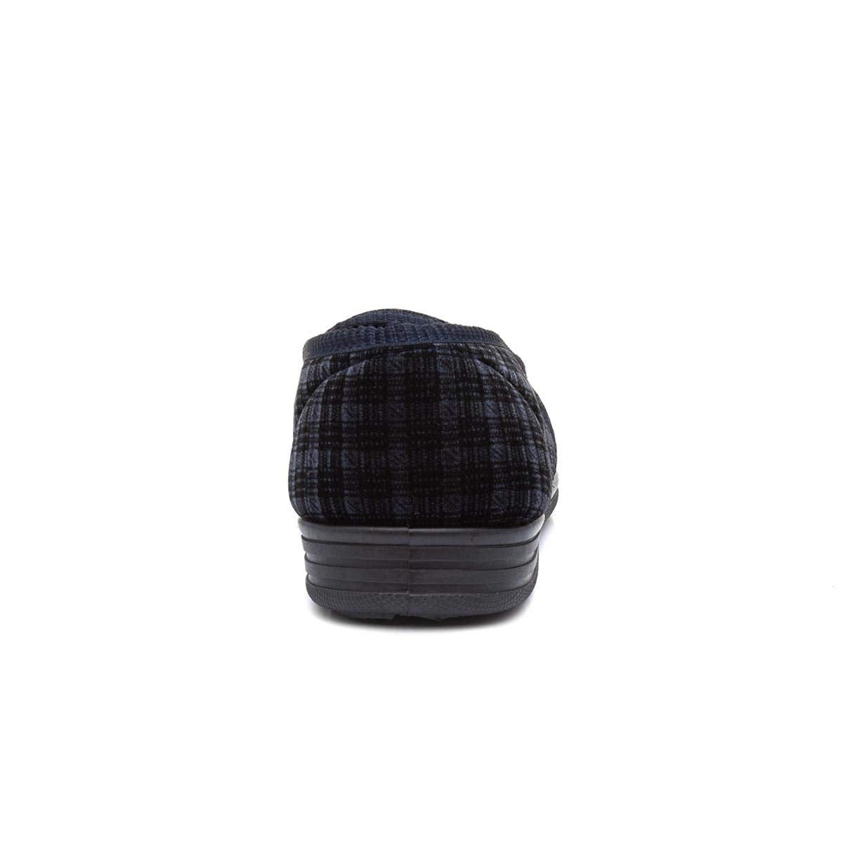 The Slipper Company Mens Twin Gusset Navy Slipper