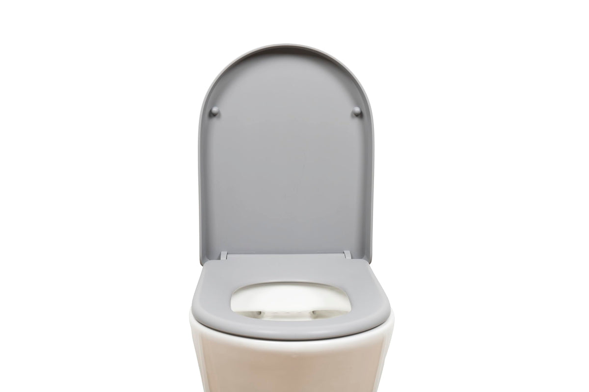 AQUALONA® Premium Thermoplastic Toilet Seat Soft Close Hardwearing Seat with Two Button Hinge Release D Shaped Easy to Clean Simple Installation Top and Bottom Fittings (White - D Shape)