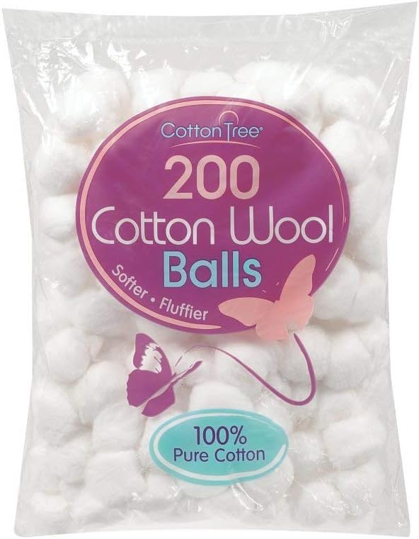 COTTON TREE 100% Pure Cotton, Super Soft, Pack of 200