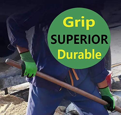 3 Pairs Gardening Gloves Ultra-Grip Work Gloves Non-Slip Latex Coated Colourful Verstile for House Car Cleaning Fishing Outdoor