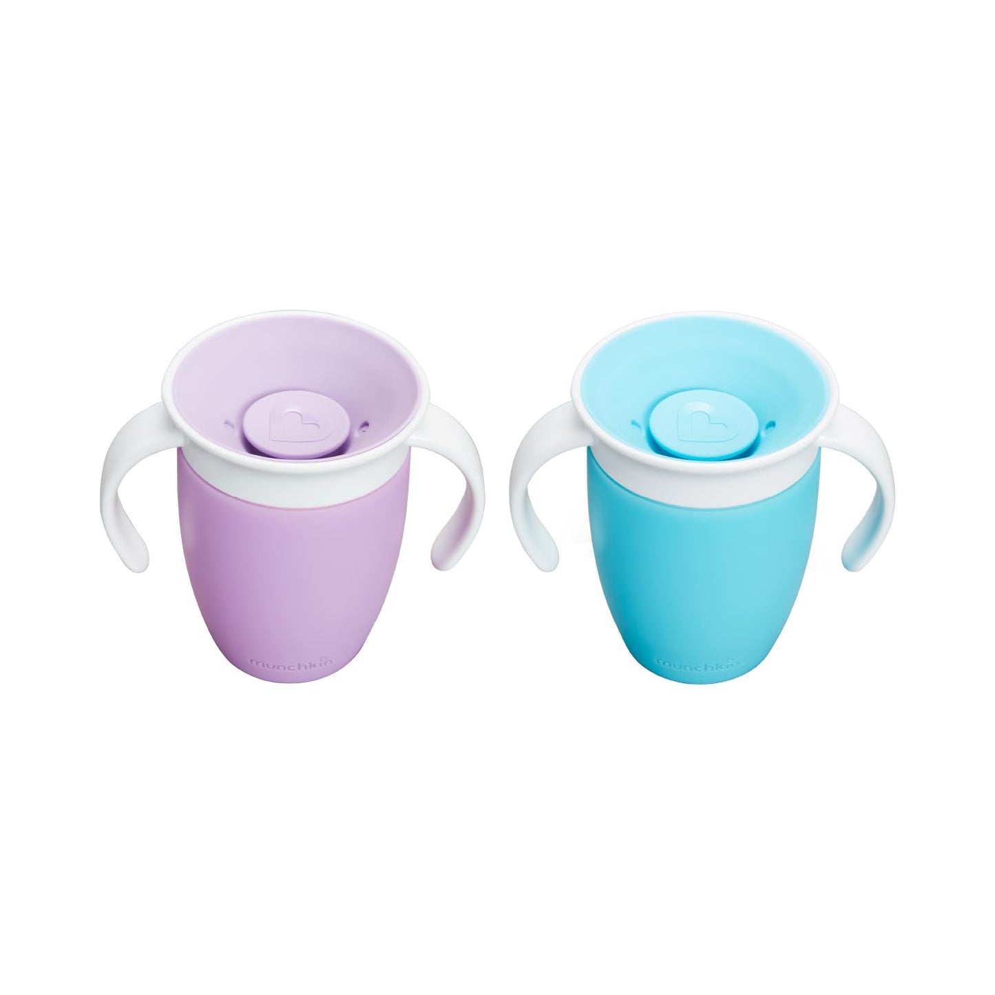Munchkin Miracle 360 Sippy Cup | Trainer Toddler BPA Free Baby & Toddler Cups w.Handles | Non Spill | Dishwasher Safe Baby | Leakproof | 6+ Months| 7oz/207ml | 2 Pack | Blue/Green