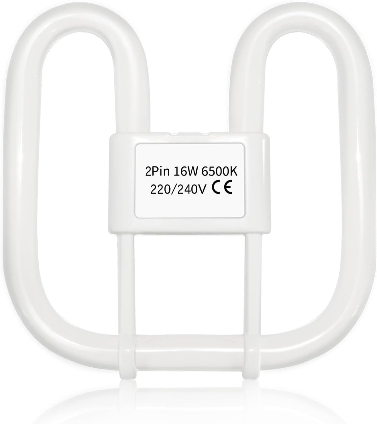 Akynite 16W 2D Square 2-Pin GR8 Cap Daylight White 6500k Compact Fluorescent Lamp, AC 230V, CFL 2 Pin Light Bulb, not dimmable, GR8 DD Flat Butterfly Bulb for Flush Ceiling Light, 1 Pack