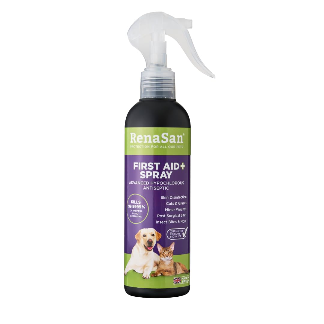 RenaSan Animal First Aid Spray (100ml) – Wound Disinfection, Kills Bacteria & Stops Itching, Alcohol-Free, Non-irritating, for Dogs, Cats & all other animals.