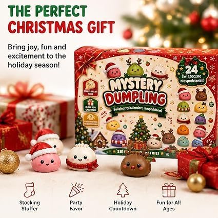 Squishy Advent Calendar 2026 With 24day Squishies Dumpling Christmas，B